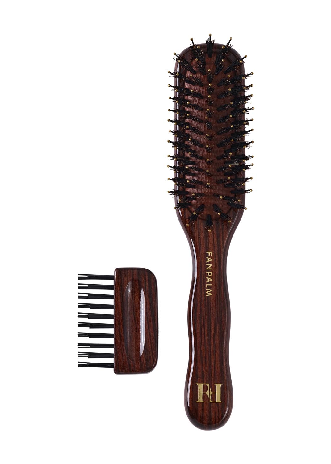 PURE BOAR & NYLON BRISTLES EBONY GLOSSY BROWN SLIM
