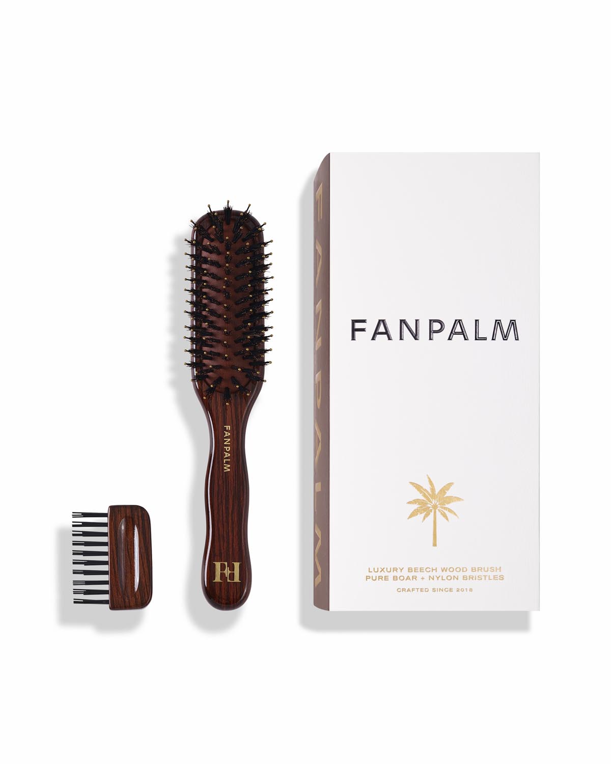 PURE BOAR & NYLON BRISTLES EBONY GLOSSY BROWN SLIM