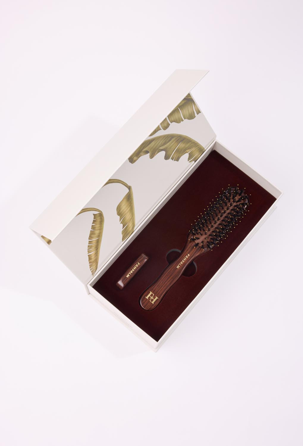 PURE BOAR & NYLON BRISTLES EBONY GLOSSY BROWN SLIM