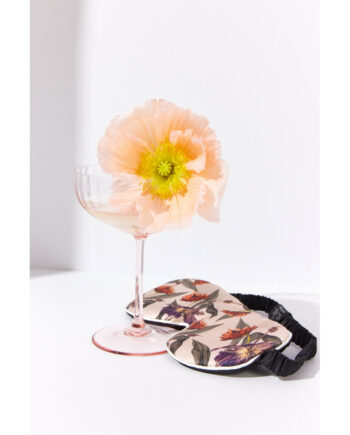 Art.FP12RI  Mεταξωτή μάσκα ματιών ROSE IBISCUS WITH ROSE PATTERN